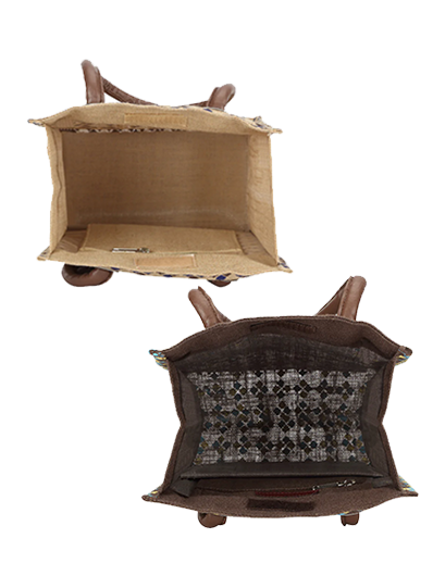 Combo of 13 X 10 DIAMOND PRINT BIG EYELET (B-043-BROWN) and 13 X 10 DIAMOND PRINT BIG EYELET (B-043-NATURAL)