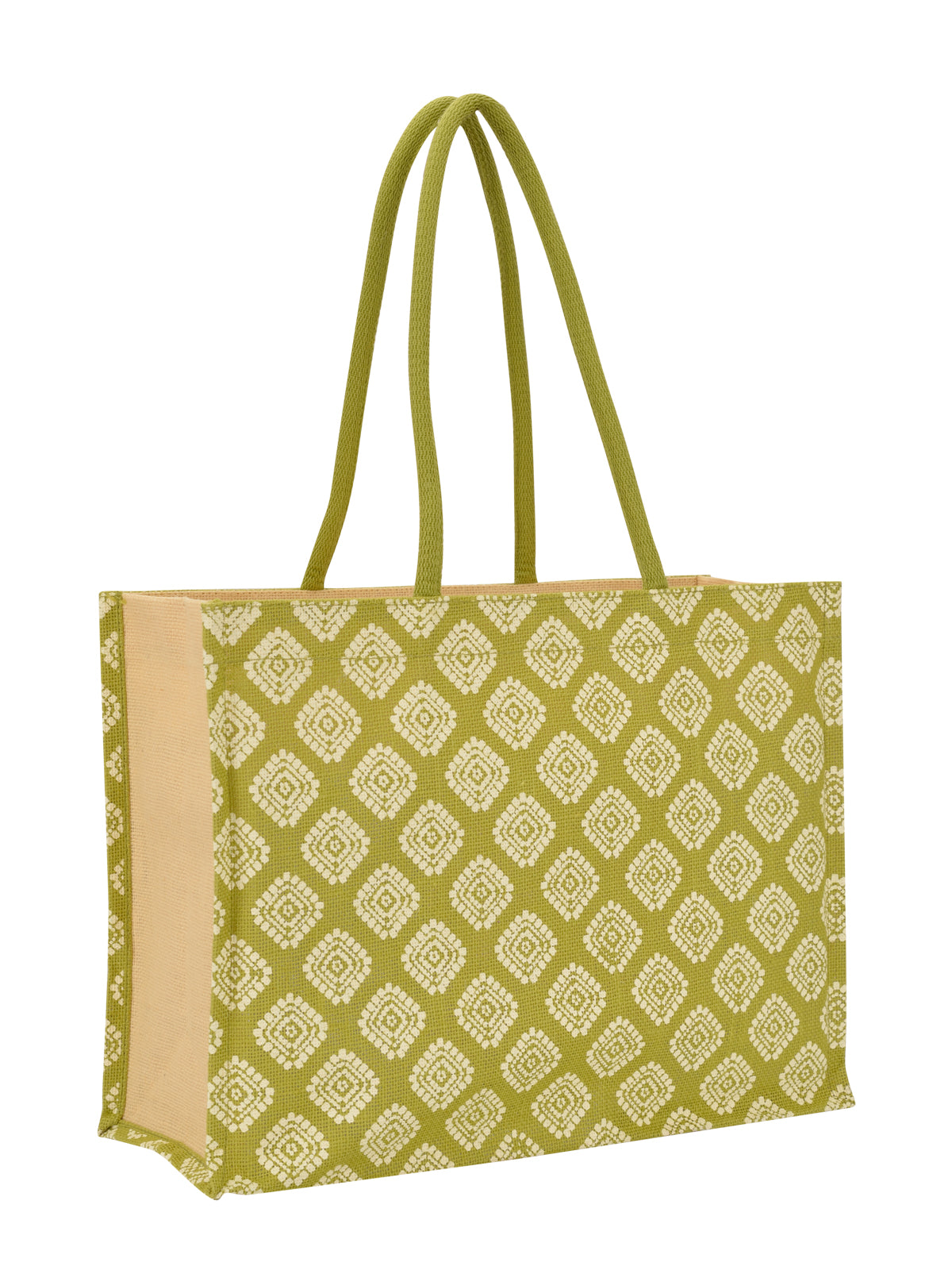 12 X 16 X 6 - SHOPPING SQUARE DIAMOND ALL OVER PRINT ZIPPER (B-216-OLIVE GREEN)