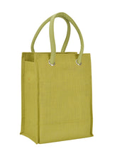 Load image into Gallery viewer, 13 X 10 X 7 - BIG EYELET PLAIN LUNCH BAG WITH BASE (B-017-OLIVE GREEN)
