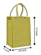 Load image into Gallery viewer, 13 X 10 X 7 - BIG EYELET PLAIN LUNCH BAG WITH BASE (B-017-OLIVE GREEN)
