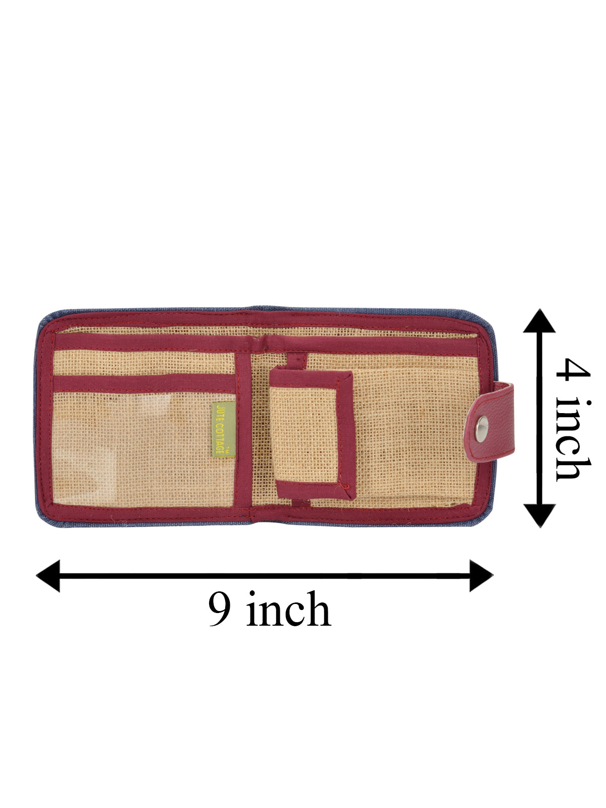 JUTE COTTAGE WALLET 2 FOLD FLAP, SUSTAINABLE, ECO-FRIENDLY, 100% GENUINE, STYLISH JUTE WALLET (BLUE 4X4.5)