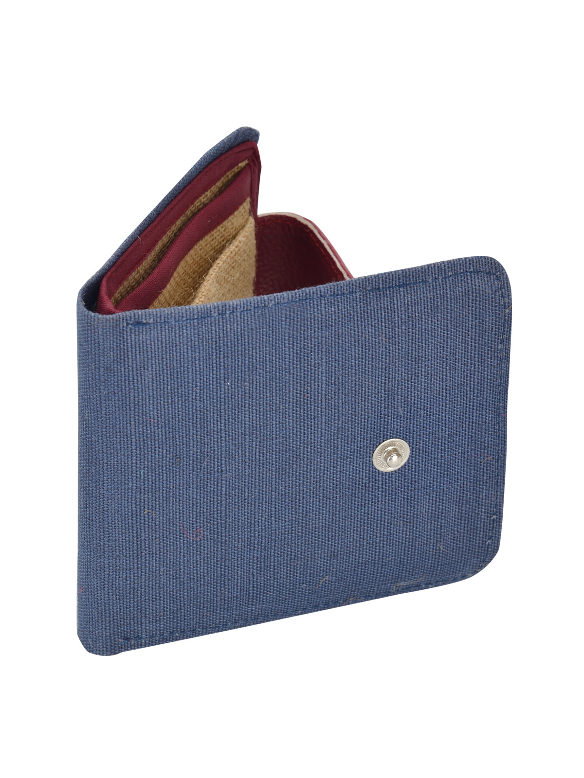 JUTE COTTAGE WALLET 2 FOLD FLAP, SUSTAINABLE, ECO-FRIENDLY, 100% GENUINE, STYLISH JUTE WALLET (BLUE 4X4.5)