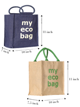 Load image into Gallery viewer, Combo of 11X10 MY ECO BAG ZIPPER (B-203-NAVY BLUE) and 11X10 MY ECO BAG ZIPPER (B-203-NATURAL)
