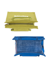 Load image into Gallery viewer, Combo of 10 X 10 MOTIF ZIPPER LUNCH (B-014-BRIGHT BLUE) and 10 X 10 MOTIF ZIPPER LUNCH (B-014-OLIVE GREEN)
