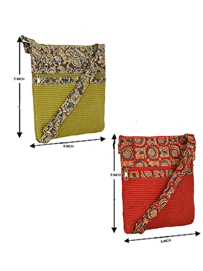 Combo of DOBBY SLING MEDIUM (A-104-OLIVE GREEN) and DOBBY SLING MEDIUM (A-104-RED)