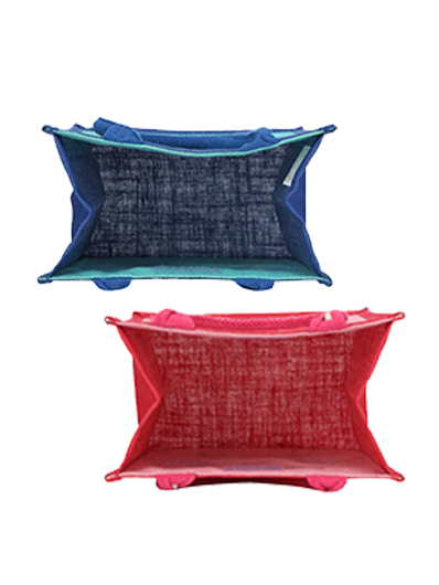 Combo of 12 X 11 DOUBLE ZEBRA PRINT BAG (B-072-PINK) and 12 X 11 DOUBLE ZEBRA PRINT BAG (B-072-BRIGHT BLUE)