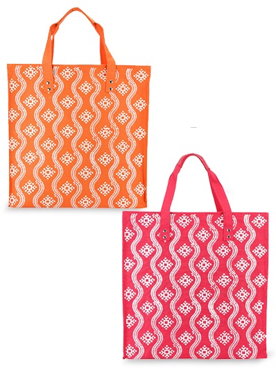 Combo of 16X16 PRINTED ZIPPER JUCO (B-031-ORANGE) and 16X16 PRINTED ZIPPER JUCO (B-031-HOT PINK)