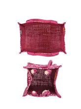 Load image into Gallery viewer, Combo of 13 X 11 JUTE COTTAGE PRINTED ZIPPER (B-038-PINK) and BOTTLE BAG JUTE COTTAGE PRINTED (B-062-MAGENTA)
