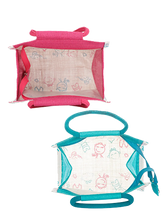 Load image into Gallery viewer, Combo of 10 X 10 CHILDREN PRINT ZIPPER LUNCH (B-045-TURQUOISE BLUE) and 10 X 10 CHILDREN PRINT ZIPPER LUNCH (B-045-PINK)
