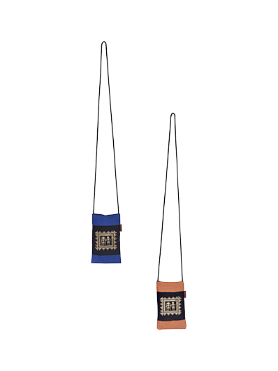 Combo of MOBILE JUTE WARLI PRINT (A-088-NAVY BLUE) and MOBILE JUTE WARLI PRINT (A-088-ORANGE)