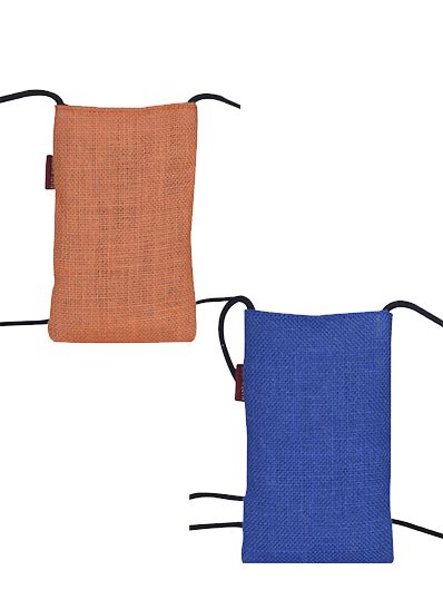Combo of MOBILE JUTE WARLI PRINT (A-088-NAVY BLUE) and MOBILE JUTE WARLI PRINT (A-088-ORANGE)
