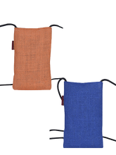Load image into Gallery viewer, Combo of MOBILE JUTE WARLI PRINT (A-088-NAVY BLUE) and MOBILE JUTE WARLI PRINT (A-088-ORANGE)
