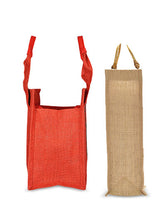 Load image into Gallery viewer, Combo of VERTICAL LACE SMALL ZIPPER (B-029-RED) and BOTTLE BAG WITH LACE / PRINT (B-010-RED)
