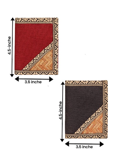 Combo of JUTE WALLET 3 FOLD (A-020-MAROON) and JUTE WALLET 3 FOLD (A-020-BLACK)
