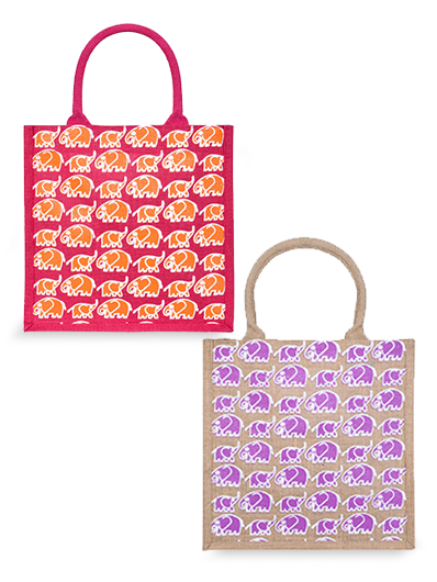 Combo of 12X12 ELEPHANT PRINT (B-150- HOT PINK) and 12X12 ELEPHANT PRINT (B-150-NATURAL)