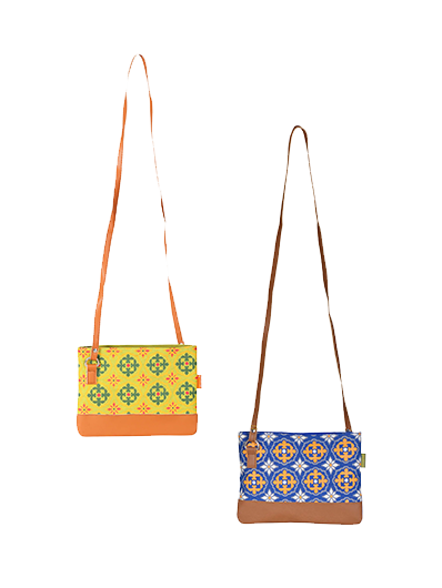 Combo of SLING MOROCCON PRINT JUCO (A-122-BROWN/YELLOW) and SLING MOROCCON PRINT JUCO (A-122-BROWN/BLUE)